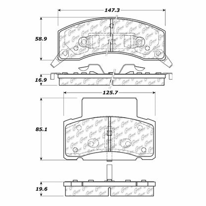 Centric Parts Disc Brake Pad Set Semi-Metallic with Shims for 1990-2006 Chevrolet C3500 Express 2500/3500 102.04590