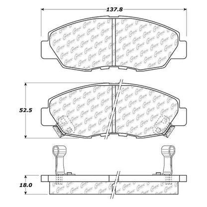 Centric Parts Disc Brake Pad Set Semi-Metallic with Shims for 1997-1999 Acura CL 1990-1997 Honda Accord 102.04650