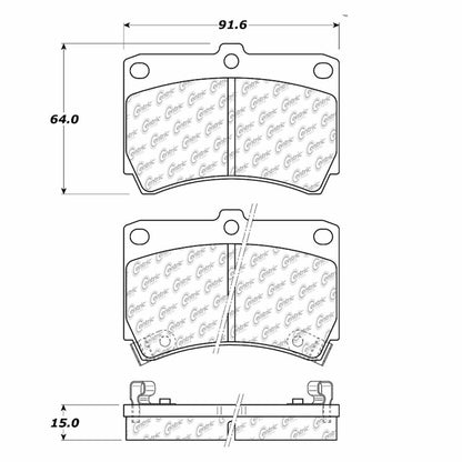 Centric Parts Disc Brake Pad Set C-Tek Semi-Metallic with Shims for 1994-1997 Ford Aspire, 1991-1996 Escort