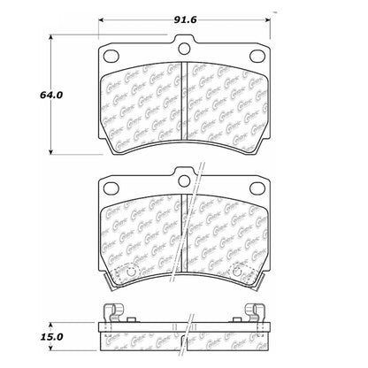 Centric Parts Disc Brake Pad Set C-Tek Semi-Metallic with Shims for 1994-1997 Ford Aspire, 1991-1996 Escort
