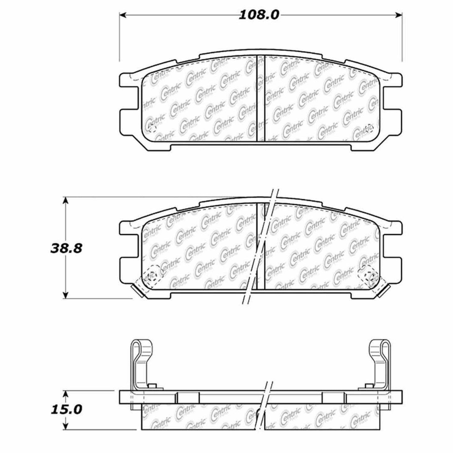 Centric Parts Disc Brake Pad Set Semi-Metallic with Shims for 1993-2000 Subaru Impreza Legacy SVX 102.04710