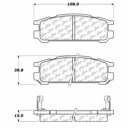 Centric Parts Disc Brake Pad Set Semi-Metallic with Shims for 1993-2000 Subaru Impreza Legacy SVX 102.04710