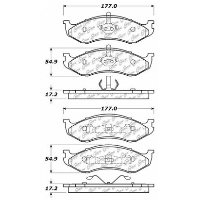 Centric Parts Disc Brake Pad Set Semi-Metallic with Shims for Jeep Cherokee 2001-1990 102.04770