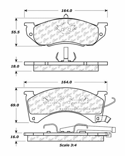 Centric Parts Disc Brake Pad Set Semi-Metallic with Shims for 1988-1990 Chrysler Dynasty Imperial New Yorker Dodge Dynasty 102.04780