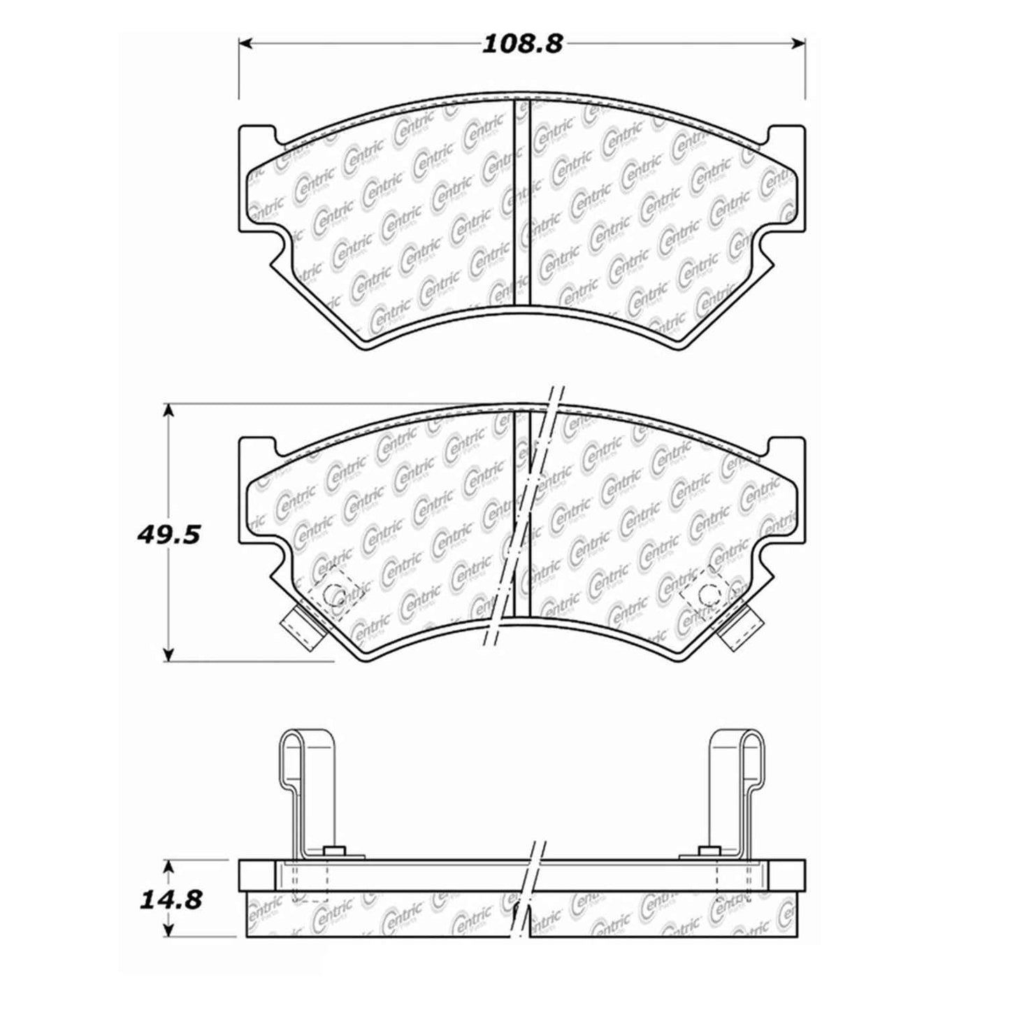 Centric Parts Disc Brake Pad Set Semi-Metallic with Shims for 1989-1994 Subaru Justy 102.04800