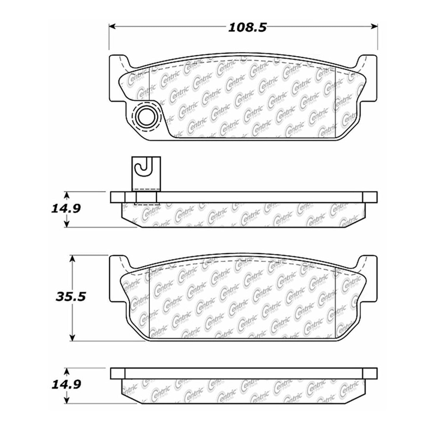 Centric Parts Disc Brake Pad Set Semi-Metallic with Shims for 1990-1994 Infiniti Q45 102.04810