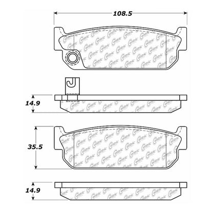 Centric Parts Disc Brake Pad Set Semi-Metallic with Shims for 1990-1994 Infiniti Q45 102.04810