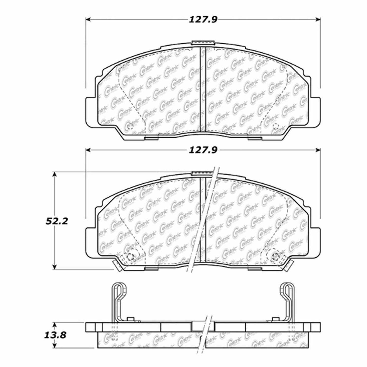 Centric Parts Disc Brake Pad Set Semi-Metallic with Shims for 1990-1992 Daihatsu Rocky 102.04900