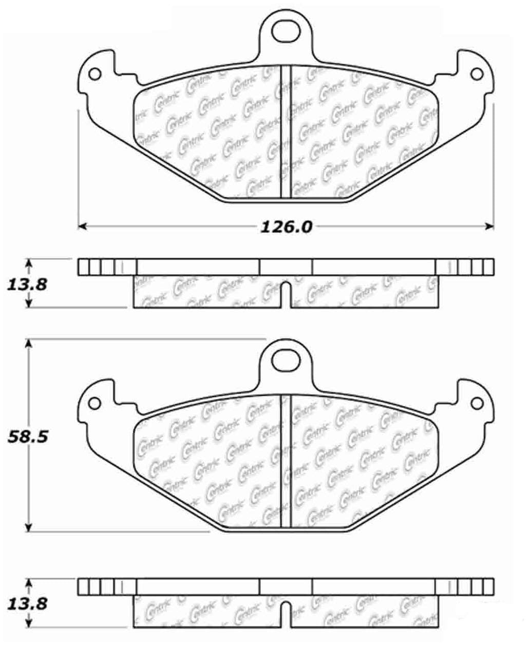 Centric Parts Disc Brake Pad Set Semi-Metallic with Shims for 1990-2004 Dodge Monaco Viper Eagle Premier Lotus Esprit Tesla Roadster 102.04910