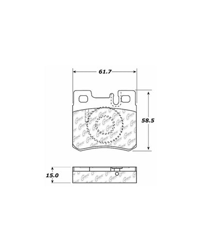 Centric Parts Disc Brake Pad Set Semi-Metallic with Shims for 1990-2000 Mercedes-Benz Models 102.04950