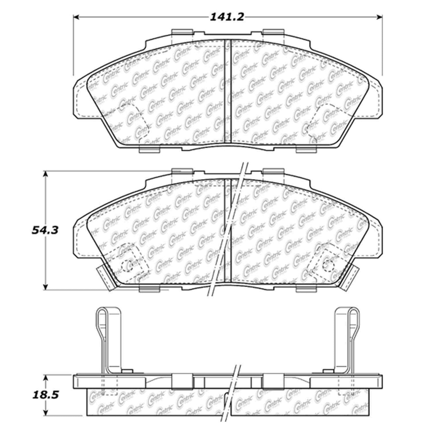 Centric Parts Disc Brake Pad Set Semi-Metallic with Shims for 1990-1993 Honda Accord 102.04960