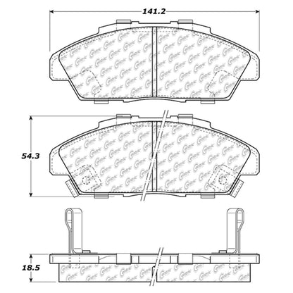 Centric Parts Disc Brake Pad Set Semi-Metallic with Shims for 1990-1993 Honda Accord 102.04960