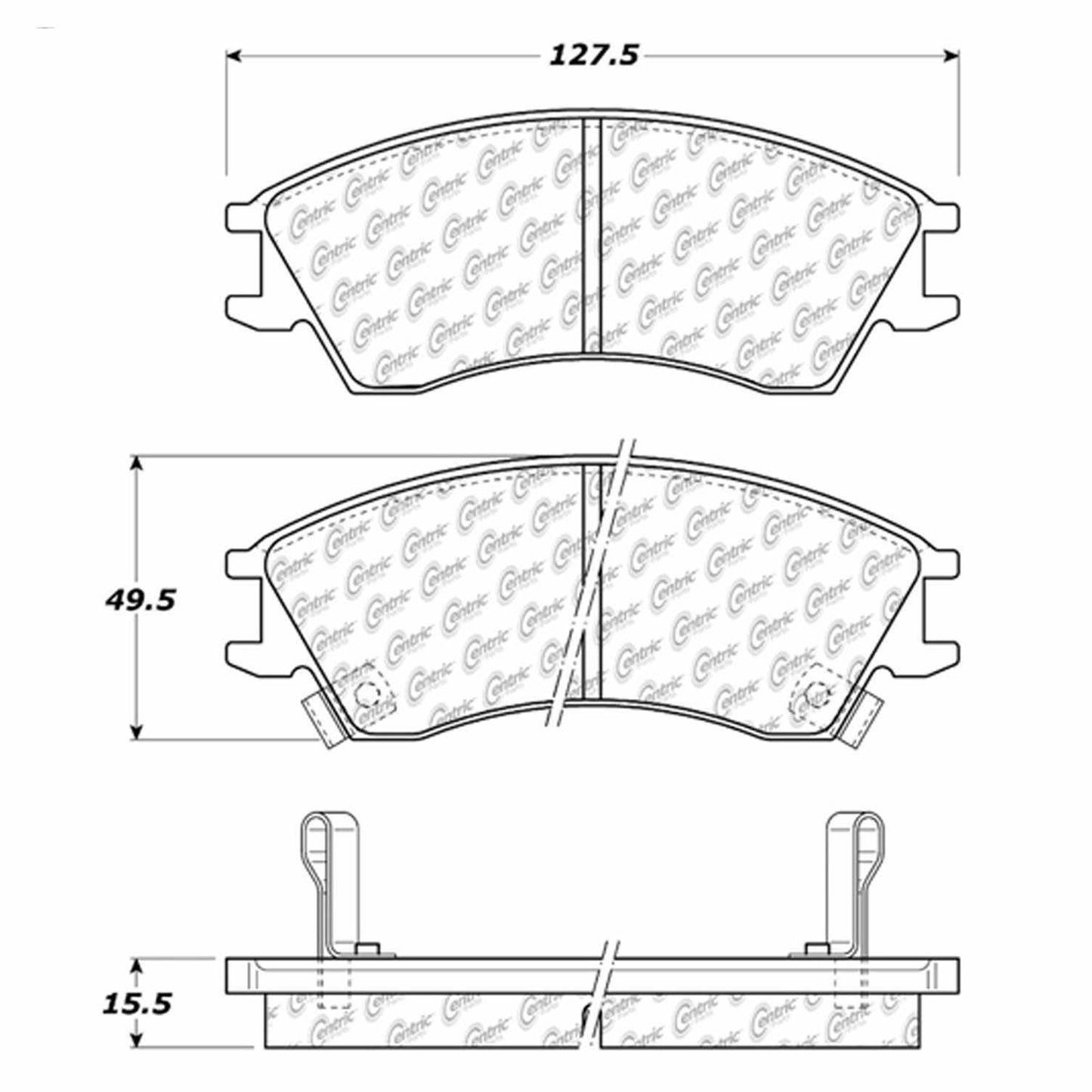 Centric Parts Disc Brake Pad Set Semi-Metallic with Shims for 1989-1994 Subaru Justy 102.04980