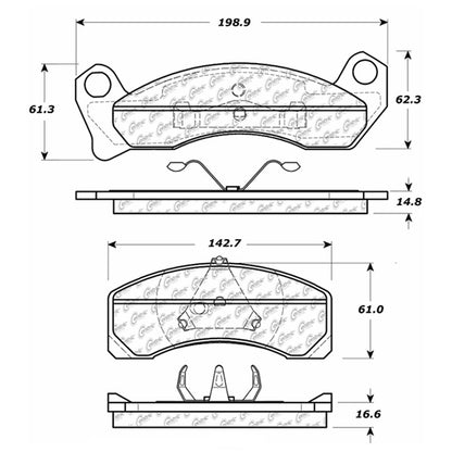 Centric Parts Disc Brake Pad Set Semi-Metallic with Shims 102.04990