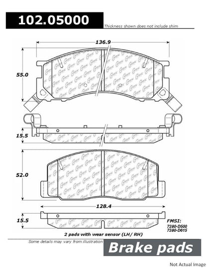 Centric Parts Disc Brake Pad Set for OEM 0446528030