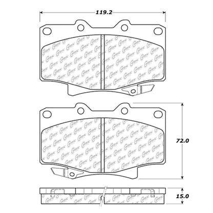 Centric Parts Disc Brake Pad Set Semi-Metallic with Shims for 1997-1996 Lexus LX450 1997-1990 Toyota Land Cruiser 102.05020