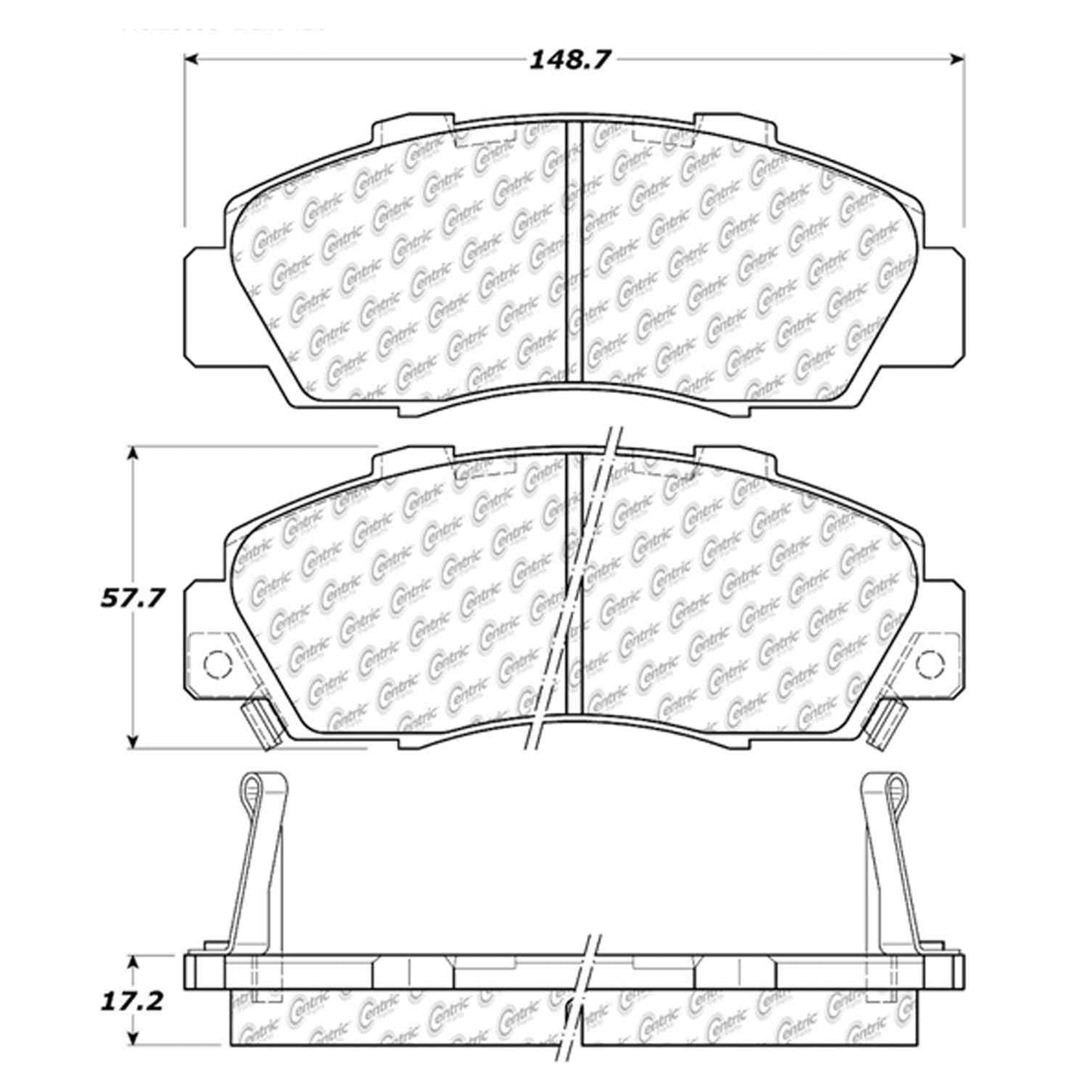 Centric Parts Disc Brake Pad Set Semi-Metallic with Shims for 1997-2005 Acura and Honda vehicles 102.05030