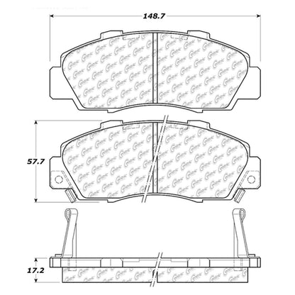Centric Parts Disc Brake Pad Set Semi-Metallic with Shims for 1997-2005 Acura and Honda vehicles 102.05030