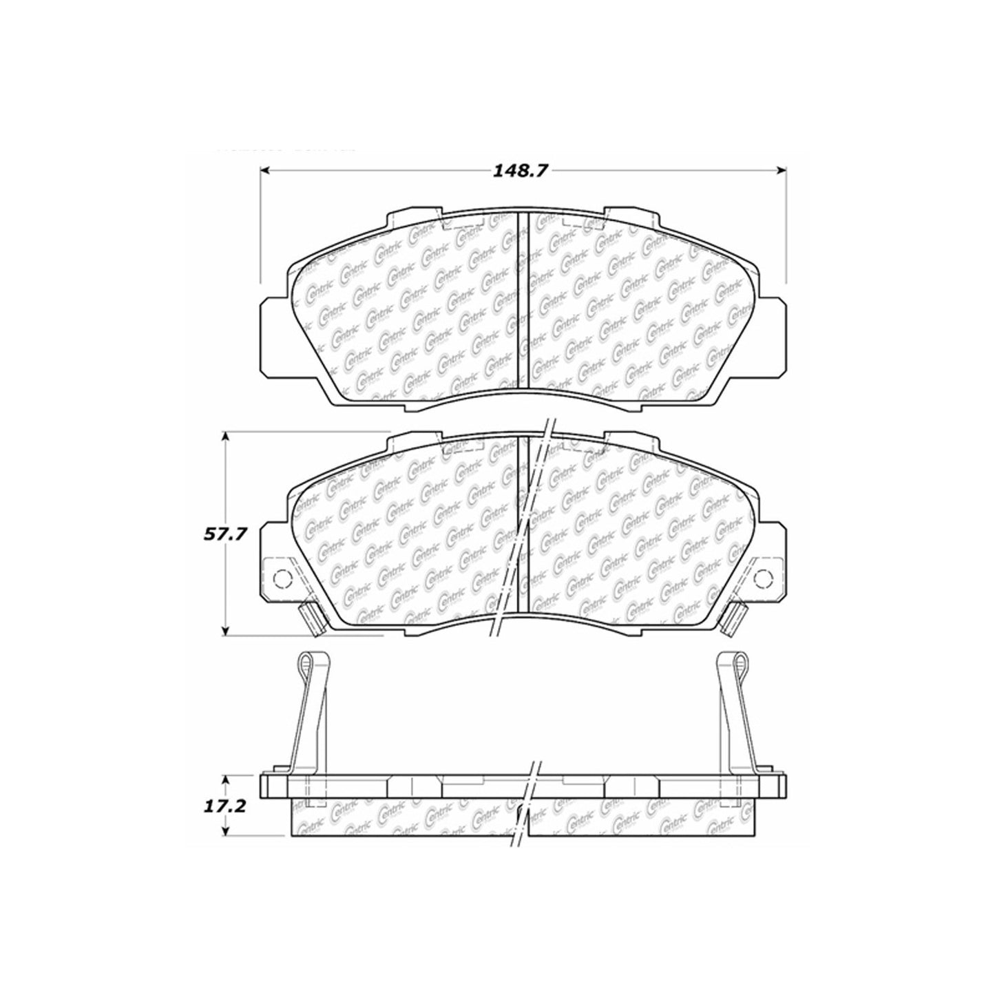 Centric Parts Disc Brake Pad Set Semi-Metallic with Shims for 1997-2005 Acura and Honda vehicles 102.05030
