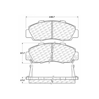Centric Parts Disc Brake Pad Set Semi-Metallic with Shims for 1997-2005 Acura and Honda vehicles 102.05030