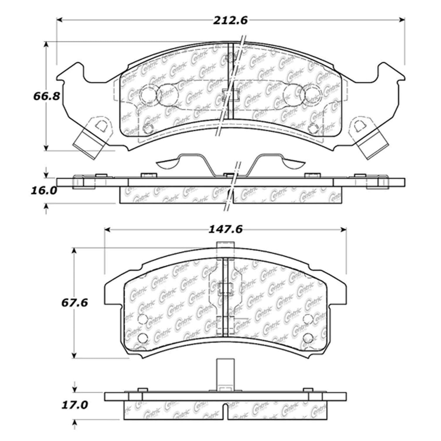 Centric Parts Disc Brake Pad Set Semi-Metallic with Shims for 1992-1993 Buick LeSabre, Park Avenue, Riviera