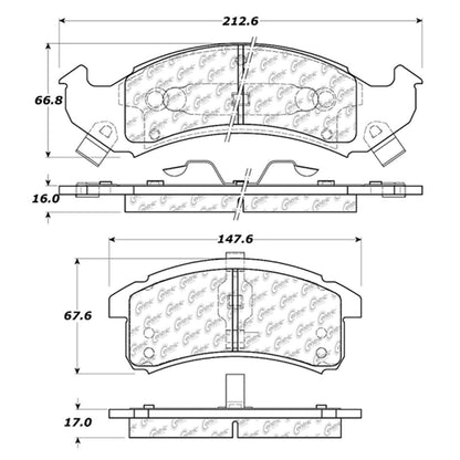 Centric Parts Disc Brake Pad Set Semi-Metallic with Shims for 1992-1993 Buick LeSabre, Park Avenue, Riviera