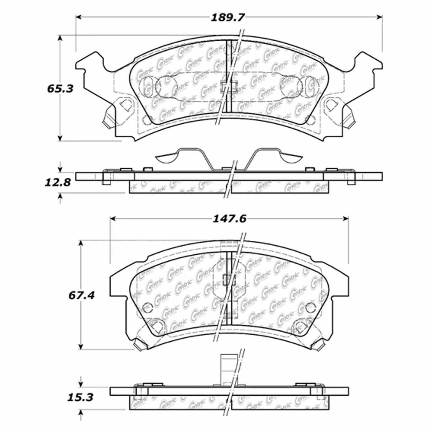 Centric Parts Disc Brake Pad Set Semi-Metallic with Shims for 1990-2005 Buick Chevrolet Pontiac Oldsmobile 102.05060