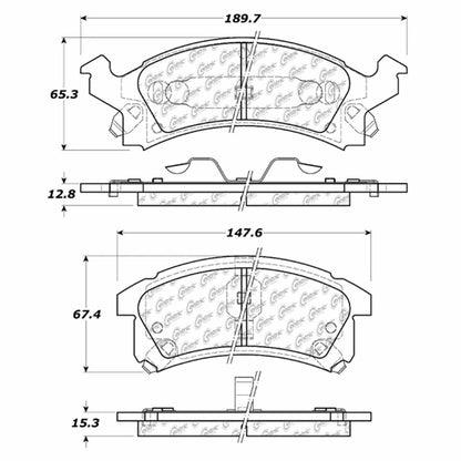 Centric Parts Disc Brake Pad Set Semi-Metallic with Shims for 1990-2005 Buick Chevrolet Pontiac Oldsmobile 102.05060