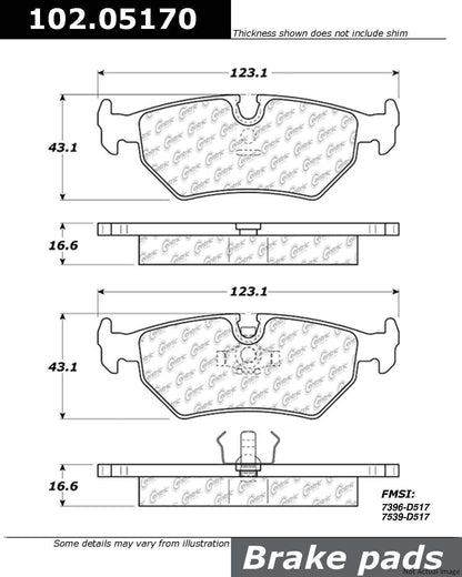Centric Parts Disc Brake Pad Set 102.05170