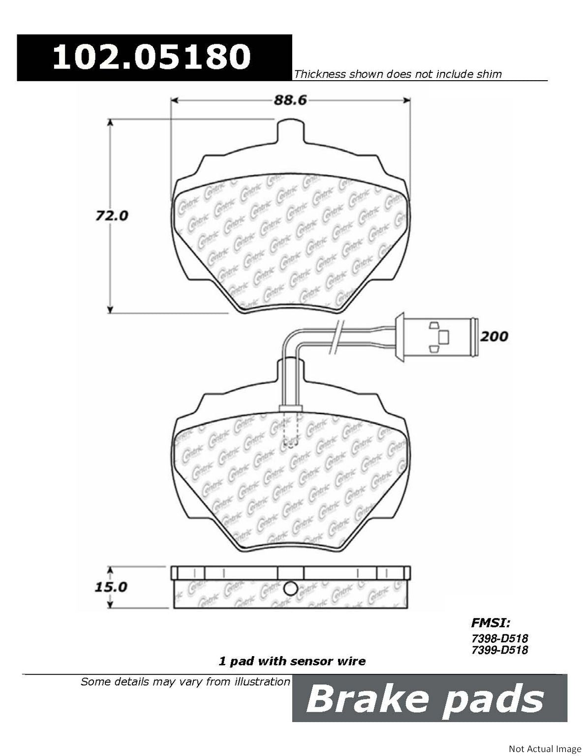 Centric Parts Disc Brake Pad Set 102.05180
