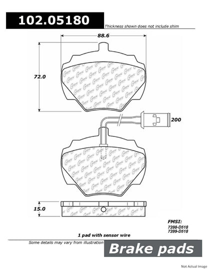 Centric Parts Disc Brake Pad Set 102.05180