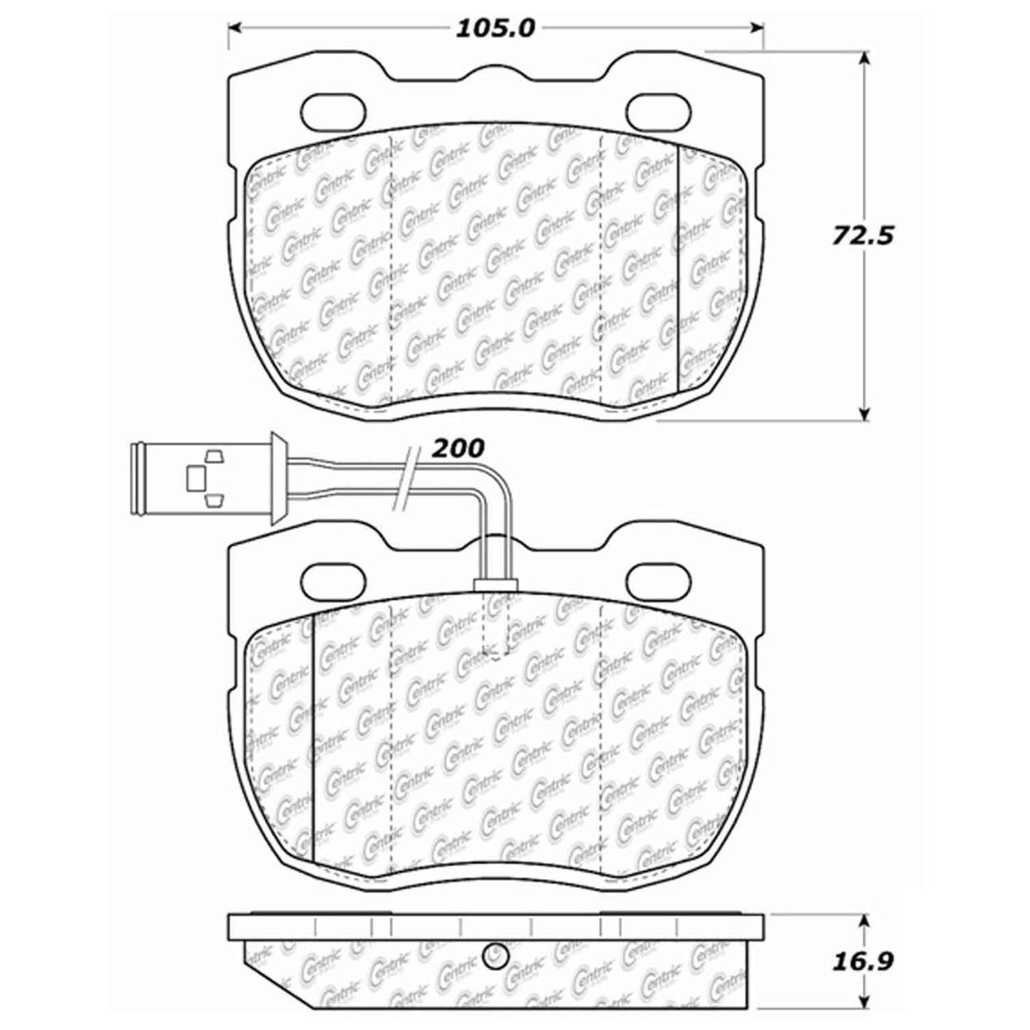 Centric Parts Disc Brake Pad Set Semi-Metallic with Shims for 1990-1995 Land Rover Range Rover 102.05200