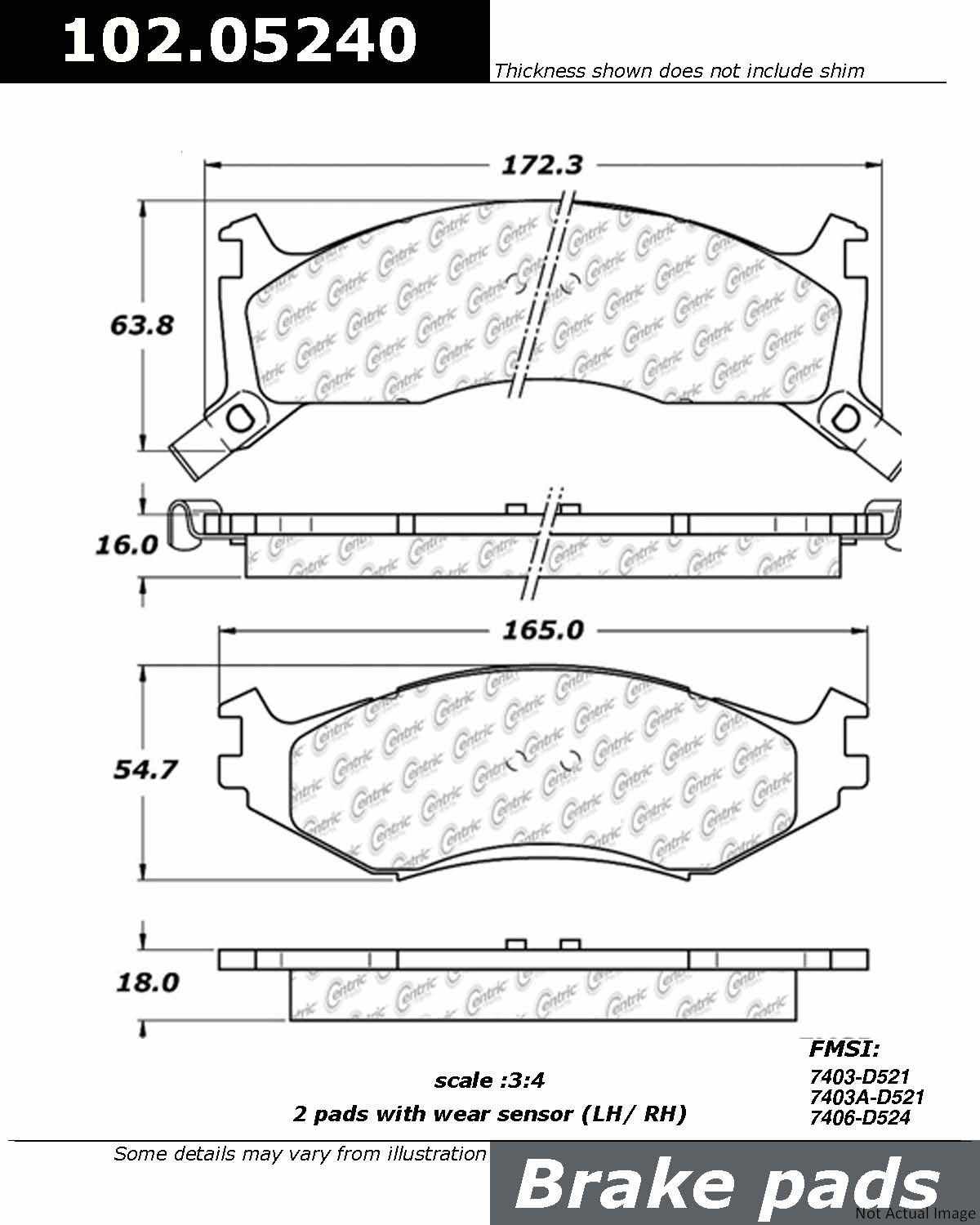 Centric Parts Disc Brake Pad Set 102.05240