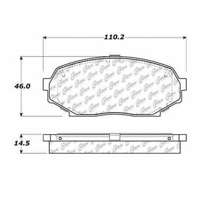 Centric Parts Disc Brake Pad Set Semi-Metallic with Shims for 1990-1993 Asuna Sunfire Geo Storm Isuzu Impulse Stylus Mazda Miata 102.05250