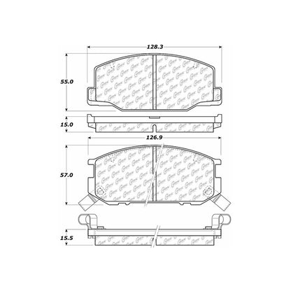Centric Parts Disc Brake Pad Set Semi-Metallic with Shims for 1989-1992 Lotus Esprit 1991-1997 Toyota Previa 102.05270