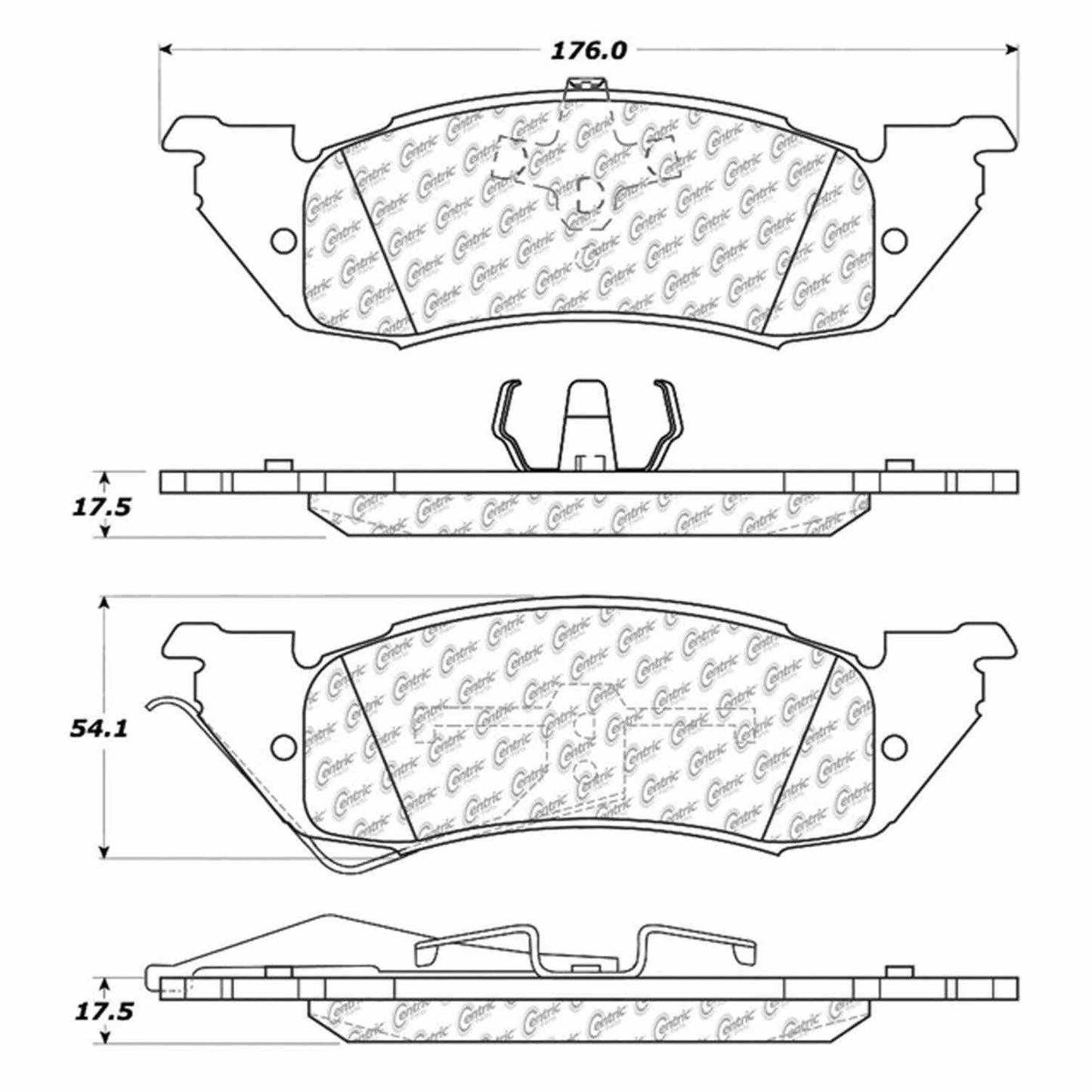 Centric Parts Disc Brake Pad Set Semi-Metallic with Shims for 1991-1998 Dodge Dakota 102.05290