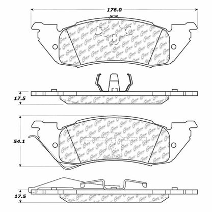 Centric Parts Disc Brake Pad Set Semi-Metallic with Shims for 1991-1998 Dodge Dakota 102.05290