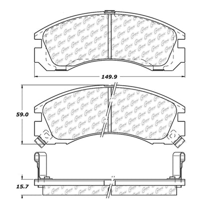 Centric Parts Disc Brake Pad Set Semi-Metallic with Shims for 1991-2015 Dodge Stealth Eagle Talon Mitsubishi 3000GT Part 102.05300
