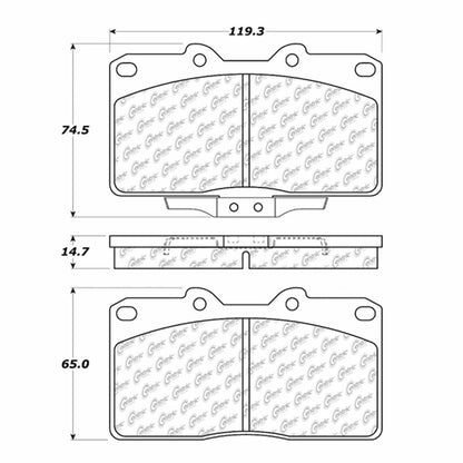 Centric Parts Disc Brake Pad Set Semi-Metallic with Shims for 1991-1996 Dodge Stealth, 1991-1999 Mitsubishi 3000GT 102.05310