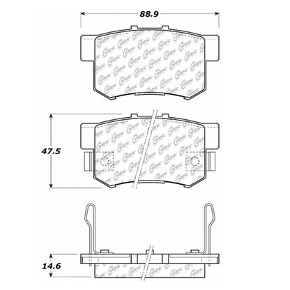 Centric Parts Disc Brake Pad Set Semi-Metallic with Shims for Honda 1991-2015 102.05370