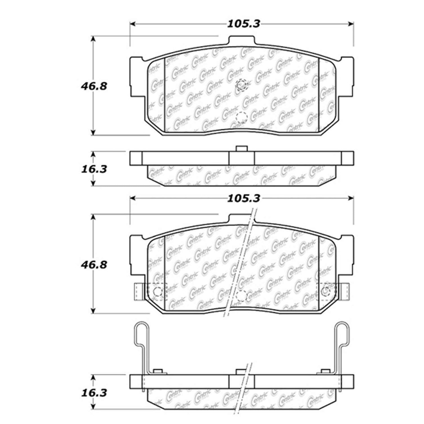 Centric Parts Disc Brake Pad Set Semi-Metallic with Shims for 1991-2000 Infiniti G20 Nissan Altima 102.05400