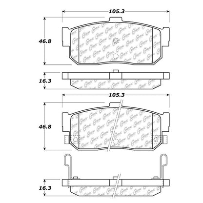 Centric Parts Disc Brake Pad Set Semi-Metallic with Shims for 1991-2000 Infiniti G20 Nissan Altima 102.05400