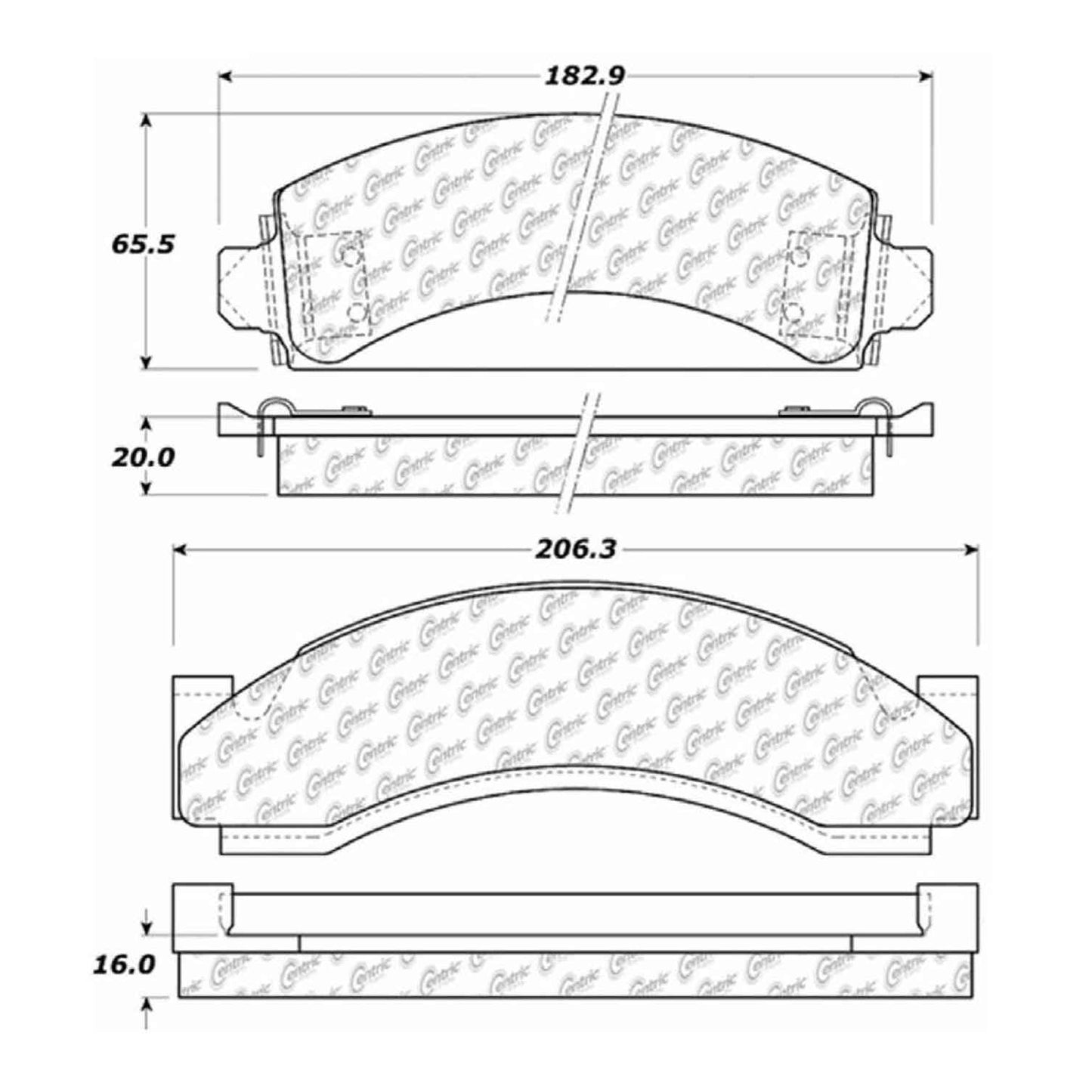 Centric Parts Disc Brake Pad Set C-Tek Semi-Metallic with Shims for 1974-2003 Chevrolet C30/C35 102.05430