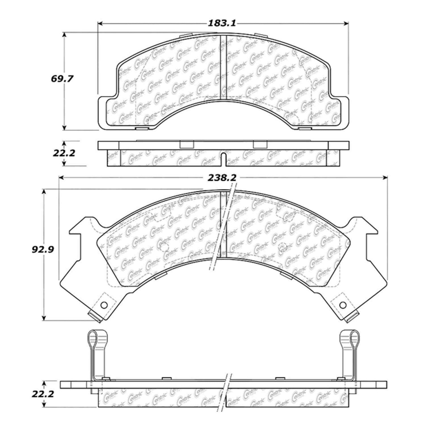 Centric Parts Disc Brake Pad Set Semi-Metallic with Shims for 1995-1997 Chevrolet W3500 Tiltmaster