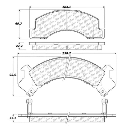 Centric Parts Disc Brake Pad Set Semi-Metallic with Shims for 1995-1997 Chevrolet W3500 Tiltmaster