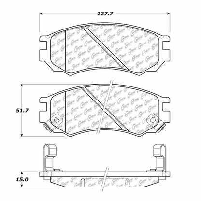 Centric Parts Disc Brake Pad Set Semi-Metallic with Shims for 1991-2000 Nissan Lucino NX Sentra 102.05490