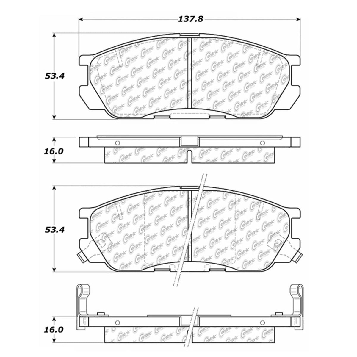 Centric Parts Disc Brake Pad Set for compatible vehicles 102.05520