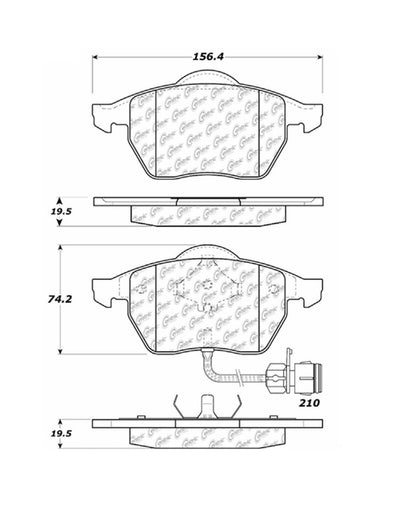 Centric Parts Disc Brake Pad Set Semi-Metallic with Shims for 1992-1994 Audi 100/100 Quattro and 1995-1998 Audi A6