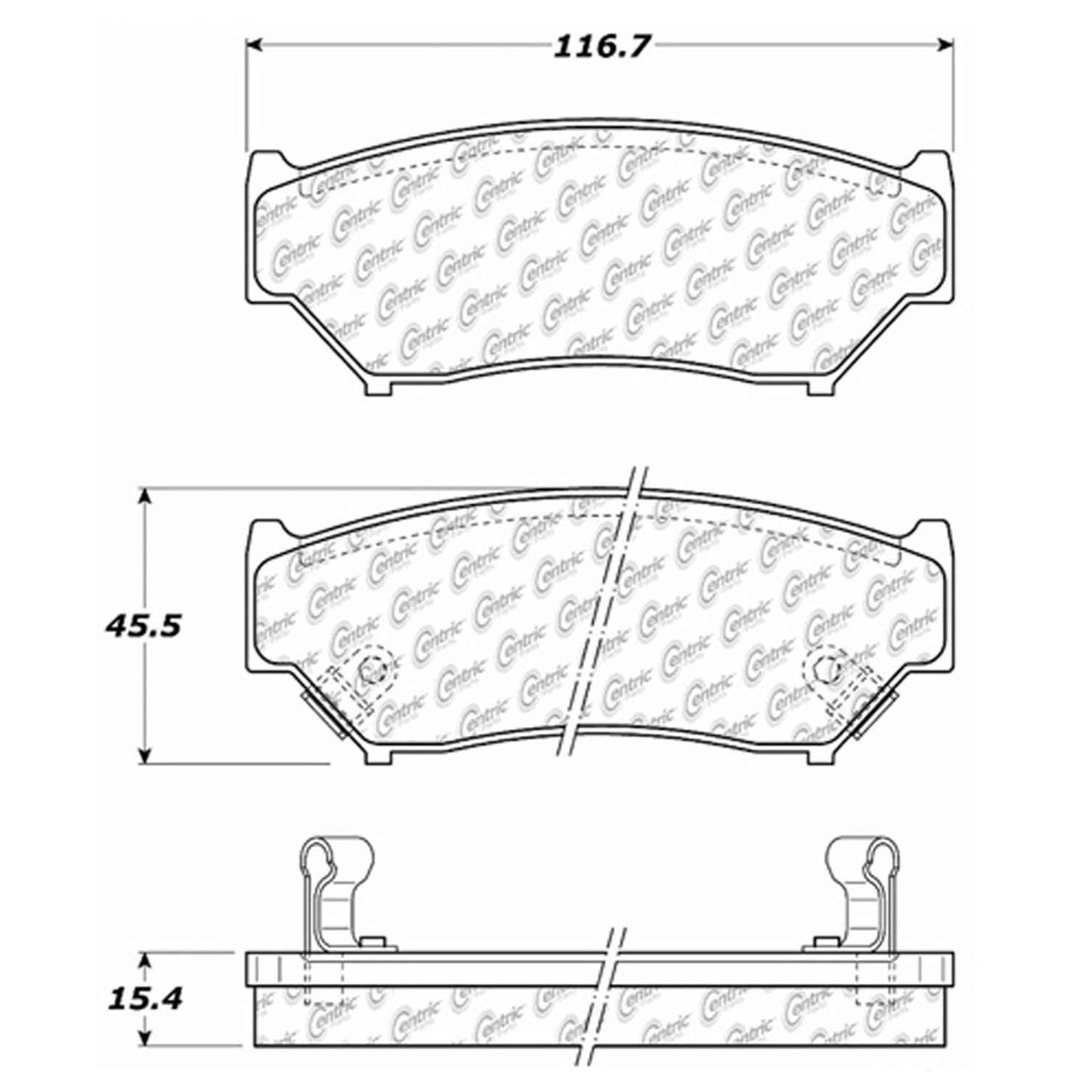 Centric Parts Disc Brake Pad Set Semi-Metallic with Shims for 2004-1998 Chevrolet Tracker 1997-1996 Geo Tracker 1998-1991 Suzuki Sidekick 2004-1999 Vitara 102.05560