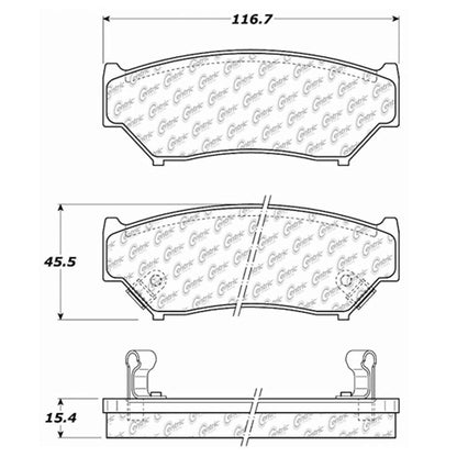 Centric Parts Disc Brake Pad Set Semi-Metallic with Shims for 2004-1998 Chevrolet Tracker 1997-1996 Geo Tracker 1998-1991 Suzuki Sidekick 2004-1999 Vitara 102.05560